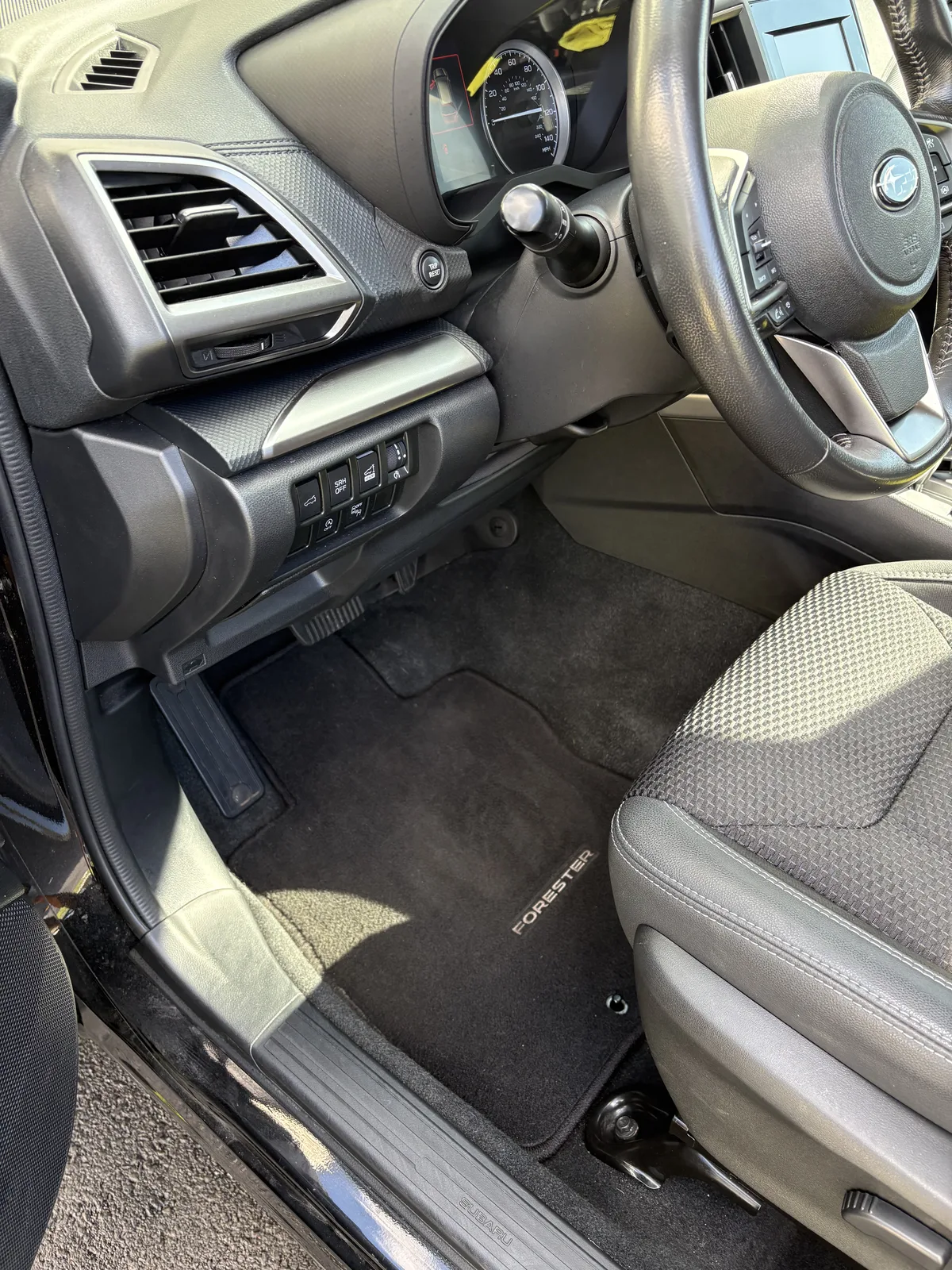 Driver-side car interior after detailing