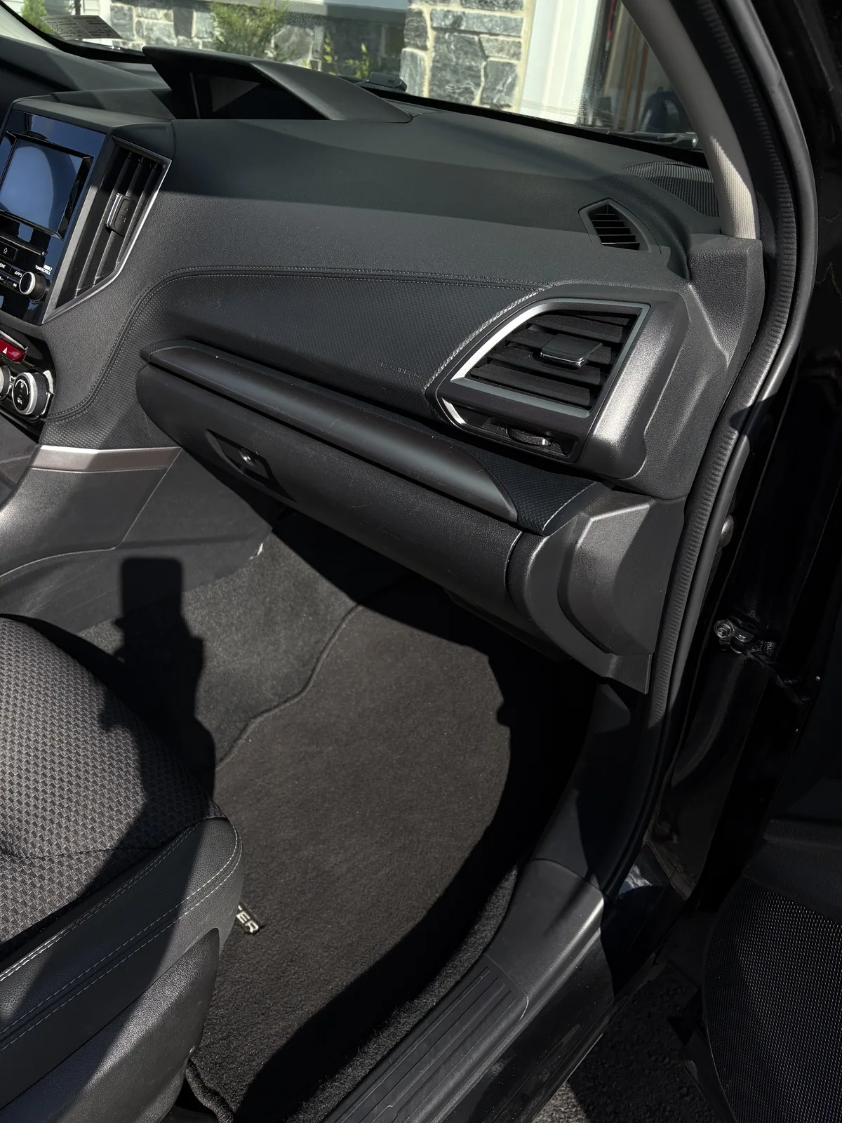 Passenger-side car interior after detailing